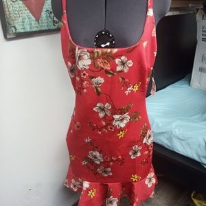 Red flowery dress